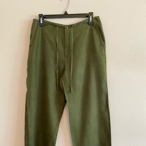 The Limited 100% Linen Olive Green Pant
